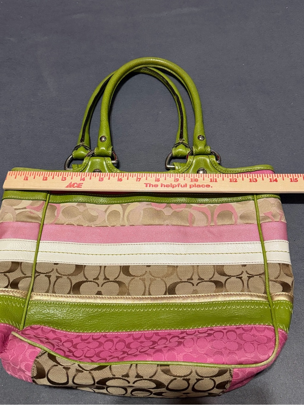 Y2K Coach Daisy Bleecker Striped Patchwork Tote Shoulder Bag Purse - Picture 10 of 10